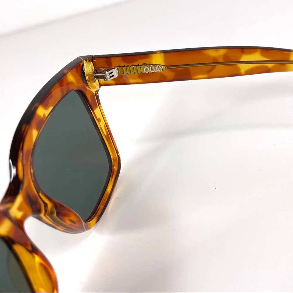 QUAY Australia Icy NEW Orange Tortoise Square Frame Sunglasses NEW